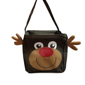 THIRTY ONE Rudolph Red Nosed Reindeer Canvas Gift Bag Tote Carry-All Cube Xmas